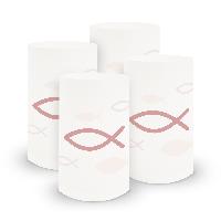 itenga 6x Windlicht klein Fisch altrosa Kommunion Konfir...