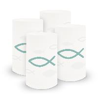 itenga 6x Windlicht klein Fisch t�rkis Kommunion Konfirm...