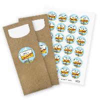 itenga 24x Bestecktaschen + Stickerbogen Einschulung (Mo...