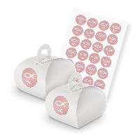 itenga SET 24x Geschenkschachtel mit Griff wei� + Sticke...