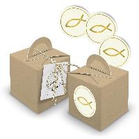 itenga SET 24x W�rfelboxen mit Griff Braun (V34) + Motiv...