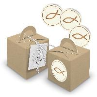itenga SET 24x W�rfelboxen mit Griff Braun (V31) + Motiv...