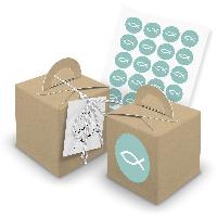 itenga SET 24x W�rfelboxen mit Griff Braun (V31) + Motiv...