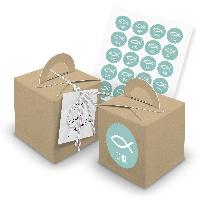 itenga SET 24x W�rfelboxen mit Griff Braun (V31) + Motiv...