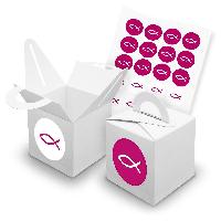 itenga SET 24x W�rfelboxen mit Griff Wei� (V42) + Motivs...