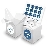 itenga SET 24x W�rfelboxen mit Griff Wei� (V42) + Motivs...