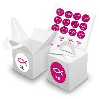 itenga SET 24x W�rfelboxen mit Griff Wei� (V42) + Motivs...