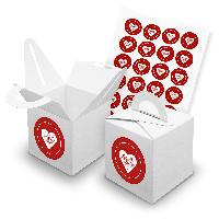 itenga SET 24x W�rfelboxen mit Griff Wei� (V42) + Motivs...