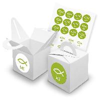 itenga SET 24x W�rfelboxen mit Griff Wei� (V42) + Motivs...