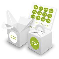 itenga SET 24x W�rfelboxen mit Griff Wei� (V42) + Motivs...
