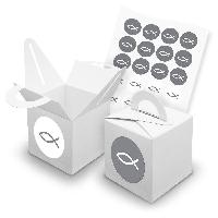 itenga SET 24x W�rfelboxen mit Griff Wei� (V42) + Motivs...