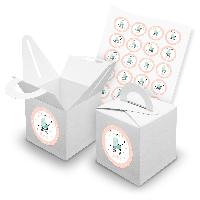 itenga SET 24x W�rfelboxen mit Griff Wei� (V42) + Motivs...