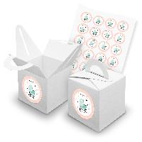 itenga SET 24x W�rfelboxen mit Griff Wei� (V42) + Motivs...