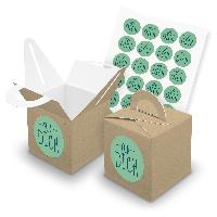 itenga SET 24x W�rfelboxen mit Griff Braun (V43) + Motiv...