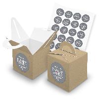 itenga SET 24x W�rfelboxen mit Griff Braun (V43) + Motiv...