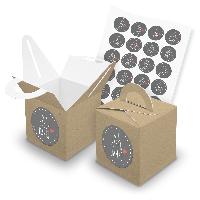 itenga SET 24x W�rfelboxen mit Griff Braun (V43) + Motiv...