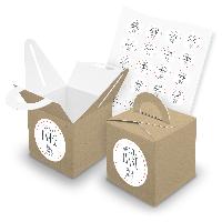 itenga SET 24x W�rfelboxen mit Griff Braun (V43) + Motiv...