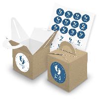 itenga SET 24x W�rfelboxen mit Griff Braun (V43) + Motiv...