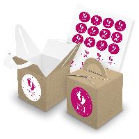 itenga SET 24x W�rfelboxen mit Griff Braun (V43) + Motiv...