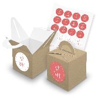 itenga SET 24x W�rfelboxen mit Griff Braun (V43) + Motiv...