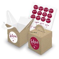 itenga SET 24x W�rfelboxen mit Griff Braun (V43) + Motiv...
