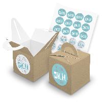 itenga SET 24x W�rfelboxen mit Griff Braun (V43) + Motiv...