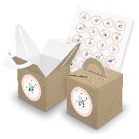 itenga SET 24x W�rfelboxen mit Griff Braun (V43) + Motiv...