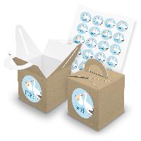 itenga SET 24x W�rfelboxen mit Griff Braun (V43) + Motiv...