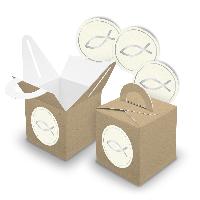 itenga SET 24x W�rfelboxen mit Griff Braun (V43) + Motiv...