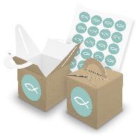 itenga SET 24x W�rfelboxen mit Griff Braun (V43) + Motiv...