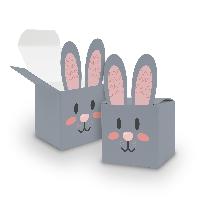 itenga 6x Osterhasenboxen mit Bommel W�rfel 6,5 cm x 6,5...