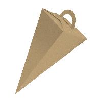 50x itenga Geschenkt�te Schult�te mit Griff 21 cm, Braun