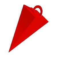 50x itenga Geschenkt�te Schult�te mit Griff 14 cm, Rot