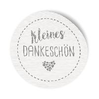 24x Sticker Aufkleber Kleines Dankesch�n Wei�, Durchmess...
