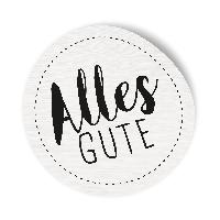 10x Sticker Aufkleber Alles Gute Wei� / Schwarz, Durchme...