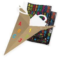 itenga Geschenkt�te Schult�te Alphabet 32 cm, Braun + St...