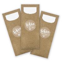 itenga 100x Bestecktasche aus Papier Kraftkarton mit Ser...