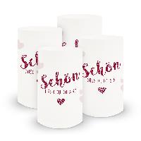 itenga 6x Windlicht klein Sch�n dass du da bist, bordeau...
