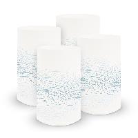 itenga 6x Windlicht klein Linien wei� blau / nordic blue...