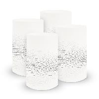 itenga 6x Windlicht klein Linien wei� grau / taubengrau,...