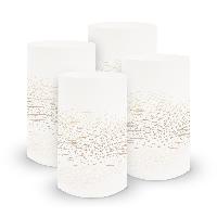 itenga 6x Windlicht klein Linien wei� braun / latte macc...