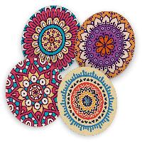 itenga 40x Bierdeckel Mandala I Bunt I 4 Motive I Unters...