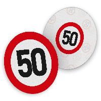 itenga 40x Bierdeckel Verkehrsschild 50 I Rot Wei� I Unt...