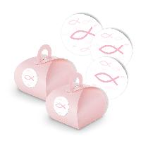 itenga SET Fisch Rosa 25x Geschenkschachtel rosa mit Gri...