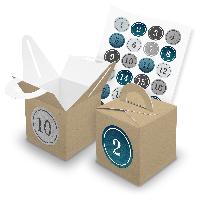 itenga SET V43 Adventskalender W�rfelbox mit Griff Braun...