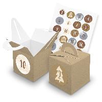 itenga SET V43 Adventskalender W�rfelbox mit Griff Braun...