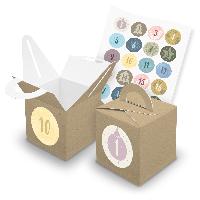 itenga SET V43 Adventskalender W�rfelbox mit Griff Braun...