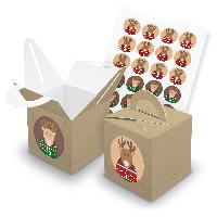 itenga SET V43 Adventskalender W�rfelbox mit Griff Braun...