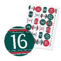 itenga 24x Zahlensticker Z54 Klassisch Mix 1-24 I 2,0cm