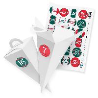 itenga SET V44 Adventskalender Geschenkt�te 14cm, Wei� +...